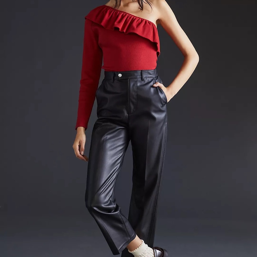 NWT Anthropologie ruffled one shoulder top L